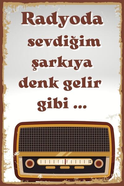 Hayal Poster Radyo Retro Ahşap Poster