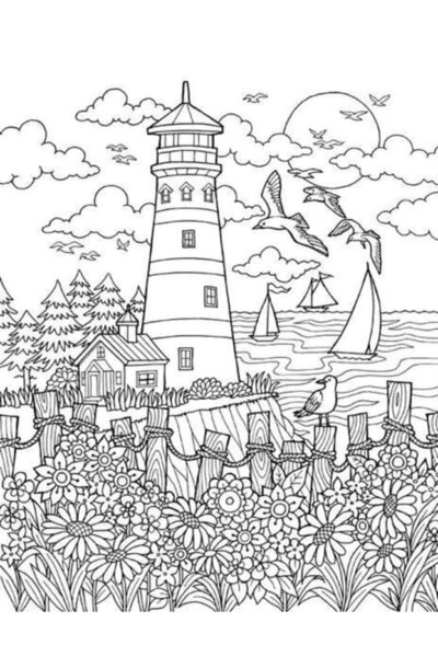 Lona Sanat Boyanabilir Tablo Tuval Deniz Feneri 25x35 Cm