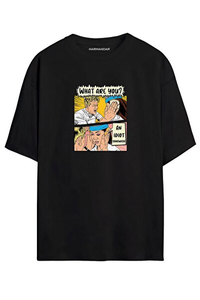 Harmandar Gordon Ramsay: An Idiot Sandwich Printed Unisex Black Oversize T-shirt