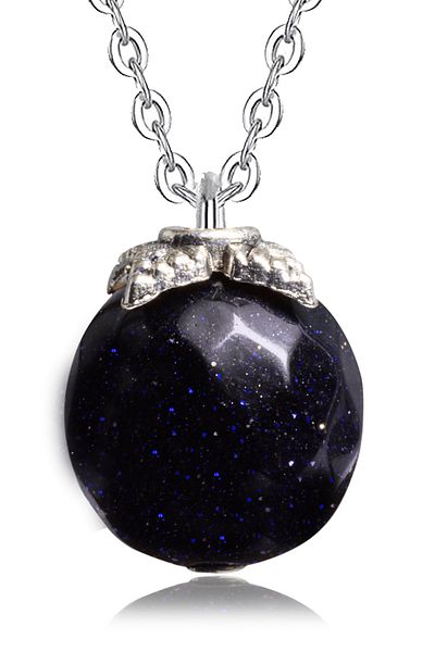Tesbih Atölyesi Certified Natural Blue Jasper Star Stone Necklace