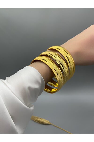 GOLDTAG 22 Ayar Altın Kaplama 3'lü Bilezik