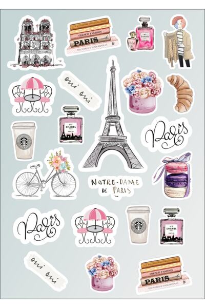 Sticker Adresim Paris Sticker Seti - Planner - Ajanda - Bullet Journal Için U...