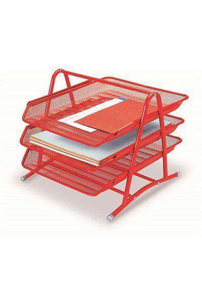 Gıpta Brand: Gipta 3-Piece Metal Movable Document Shelf Red F0002 Category: Desktop Organizer