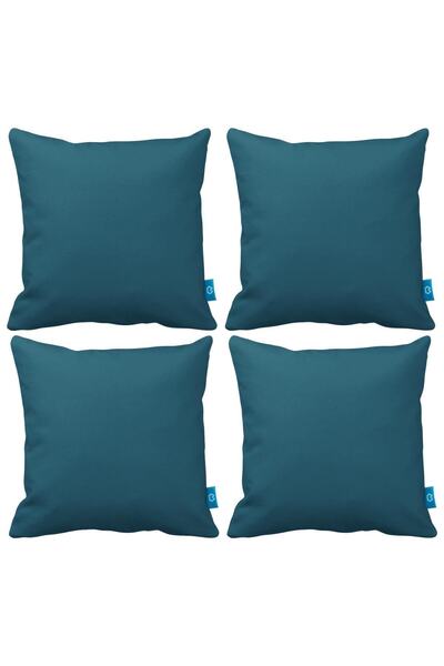 Bc Home 4'lü Petrol Dekoratif Kırlent Kılıfı Seti Düz, Sade, Yumuşak Dokulu, ...