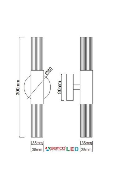 Semco Led Aydınlatma Altın Renk Kaplamalı Infınıty Duvar Aplik
