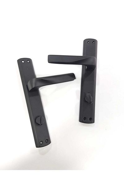 ARON Sofuoğlu Noyan Mirrored Matte Black (Bathroom-WC) Door Handle (Left) Aluminum / Steel