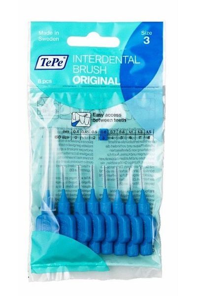 TePe 0.6 mm Blue Interface Brush 8 pcs7317400002149