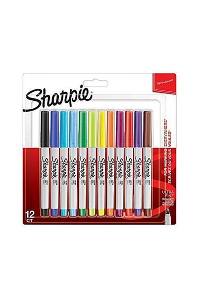 Sharpie Ultra Fine, Super Thin Tip, Mixed 12 Pack K