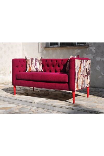 Name Design Studio Loveseat 2.5'lu Kanepe - Çilek Rüyası