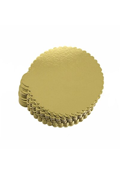 KUTU MARKET 24 Cm Gold Cake Coaster - 50 Pieces Round - Pie Wipes Thick