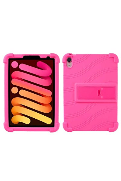 Ally Mobile Ally Ipad Mini 6 (2021) Kılıf Standlı Silikon Tablet Kılıfı Fuşya