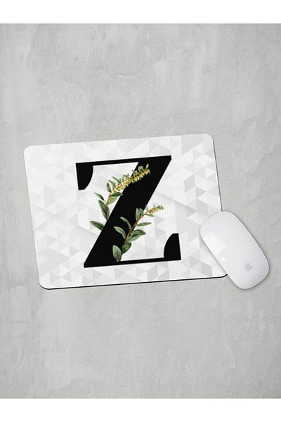 Panorama Ajans Letter Z Green Leaf Mouse Pad