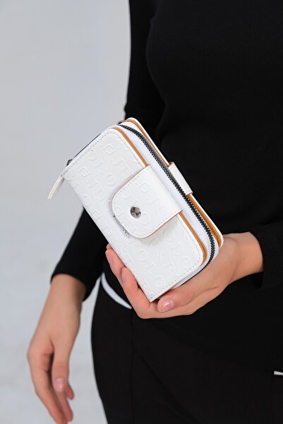 Just Polo محفظة نباتية نسائية سوداء بسعة 20 بطاقة، 2 حجرة + حجرة للعملات المع...