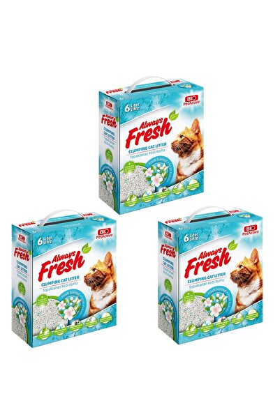 Bio PetActive Ferah Kokulu Topaklanan Kedi Kumu 6 lt x 3 Adet | Always Fresh