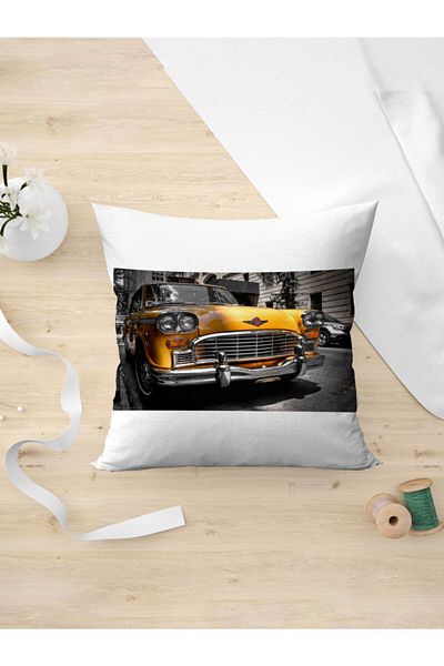 Panorama Ajans Taxi Nostalgia Old Muscle Car Μαξιλαροθήκη αυτοκινήτου