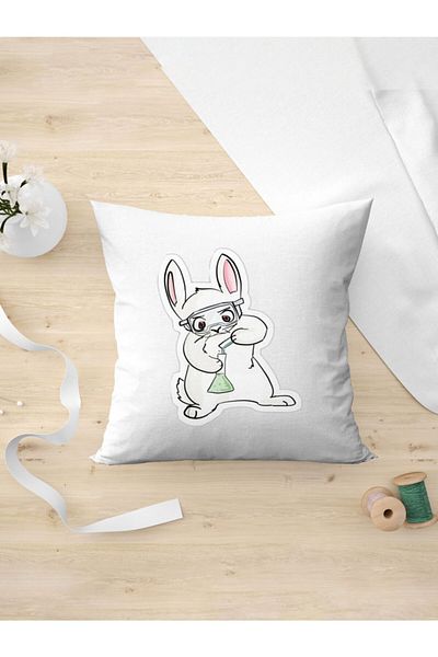 Panorama Ajans Μαξιλαροθήκη Laborant Rabbit Stikcer Design