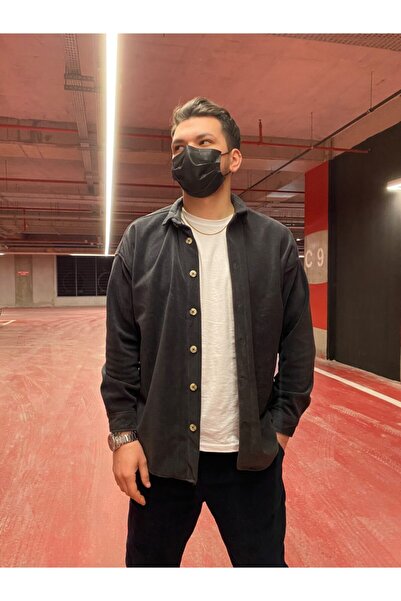 BGmanwear Oversize kroj Flis Košulja antracit