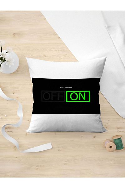 Panorama Ajans Computer Engineer Off On On Off Black Pillow Case