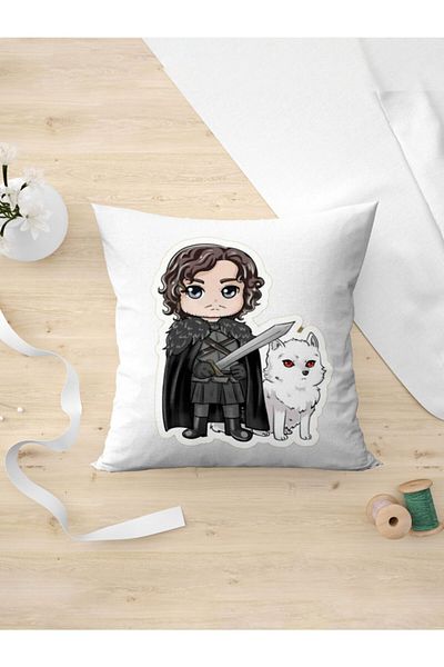 Panorama Ajans Jon Snow Sticker Pillow Case for Game of Thrones Fans