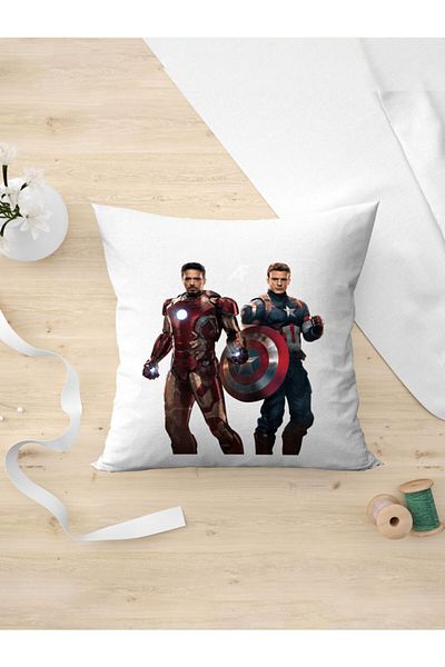 Panorama Ajans Iron Man And Captain America Marvel Pillow Case