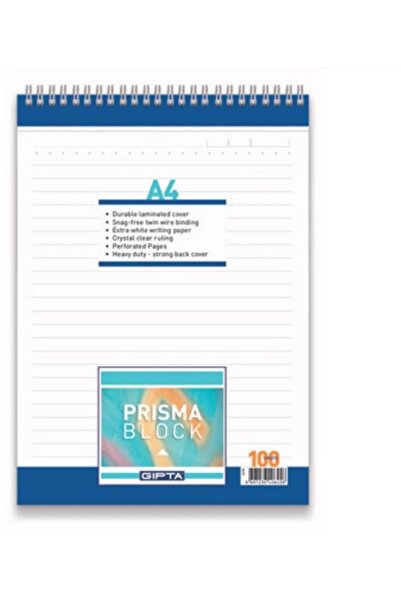 Gıpta دفتر ملاحظات بريزما A4 بغلاف كرتوني، 100 ورقة، بدون خطوط، 1378