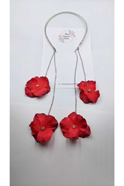 ALAZ TASARIM HOBİ Taşlı Küpeli Taç