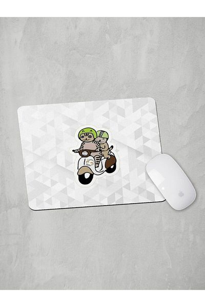 Panorama Ajans Sweet Cat Vespa Biker Valentine Gift Mouse Pad