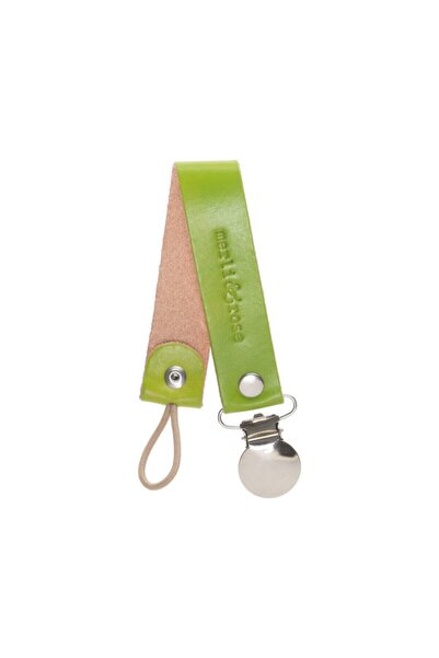 Merli&Rose Pistachio Colored Vegetal Leather Pacifier Strap