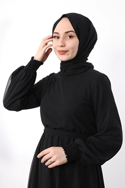 Giza Giyim Μανίκι Gipeli Μαύρο Φόρεμα Hijab