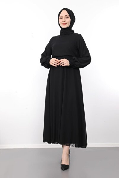 Giza Giyim Μανίκι Gipeli Μαύρο Φόρεμα Hijab