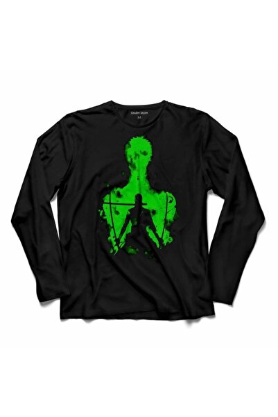 Kendim Seçtim Tricou cu mânecă lungă One Piece Zoro Roronoa Logo