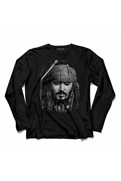 Kendim Seçtim تي شيرت جوني ديب جاك سبارو قراصنة الكاريبي بأكمام طويلة