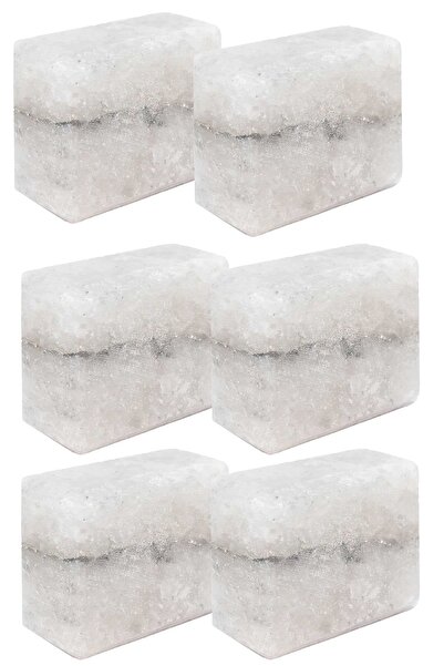 aktarix 6 Adet Büyük Boy Çankırı Kaya Tuzu Sabunu Beyaz 200-300 Gr Arası