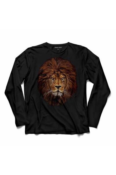 Kendim Seçtim Tricou cu mânecă lungă, capul de leu, regele animalelor