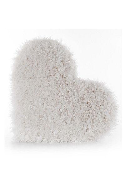 Paris Life Plush Heart Throw Pillow Curly