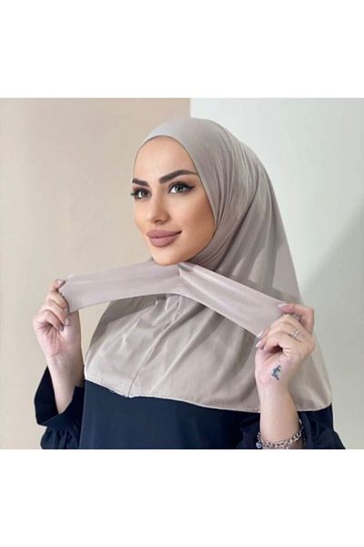 Nilbutik حجاب نسائي أسود بياقة رقبة سريعة، موديل بونيه، وشاح، شال