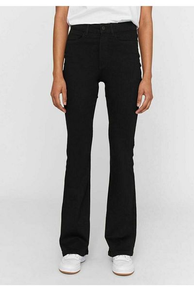 LİMABEL Blugi din denim negru Lycra cu talie înaltă - picior evazat