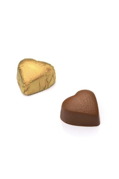 Melodi Çikolata Altın Yaldızlı Mini Kalp Antep Fıstıklı Sütlü Çikolata 500 gr- Ikramlık Çikolata