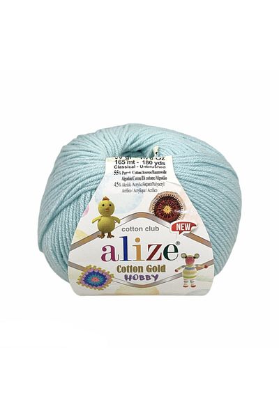 Alize Cotton Gold Hobby New - 514 Ice Blue - 50 Γρ. 165 εκατ. Κλωστή πρόσκρουσης Amigurumi