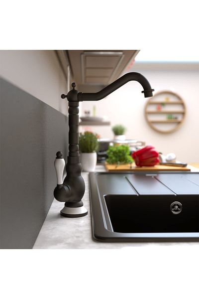 Fause Rustic Sink Faucet Vintage Black Kte100-b