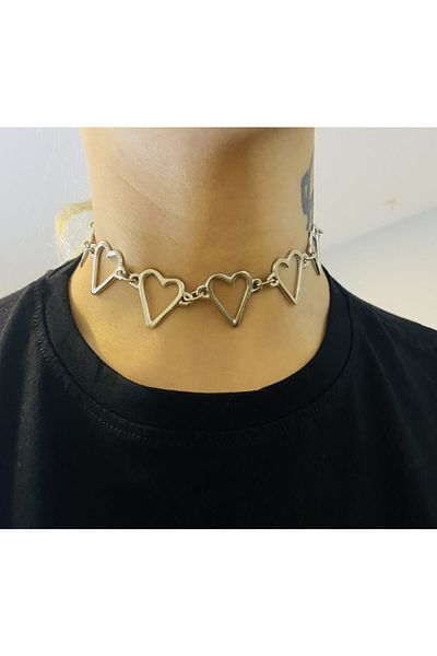 HemenALbence Heart Choker Collar Necklace