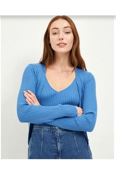 LC Waikiki Lcw Vision Pulover de damă, fără mâneci, cu decolteu în V