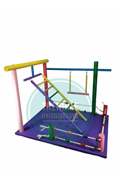 UniqBirdToys Trendme Bird Play Track Survivor with Swing and Ladder