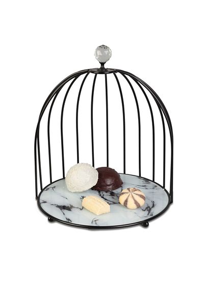 nilşah Marble Black Crystal Cage Presentation Rack