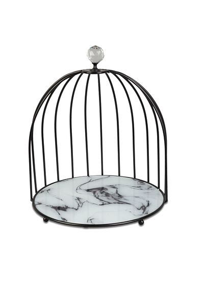 nilşah Marble Black Crystal Cage Presentation Rack