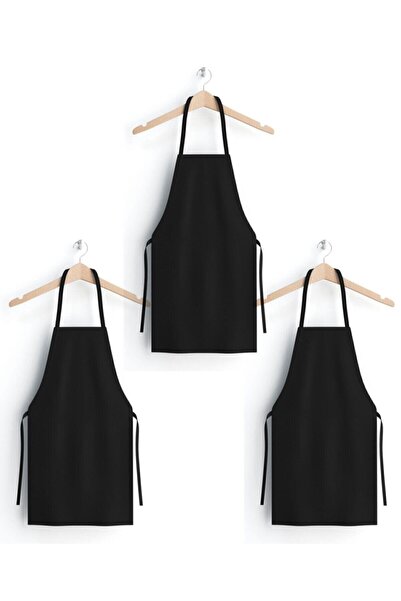 enmalife 3 قطع من مآزر المطبخ القطنية السوداء - قماش البط