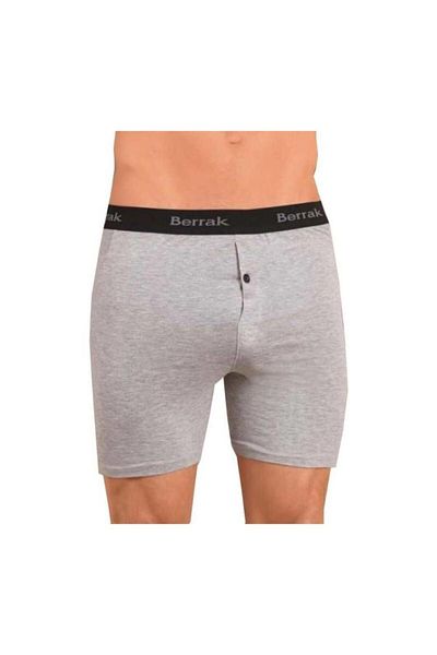 Berrak Ανδρικό μπόξερ με κουμπιά γκρι Lycra - 2 τεμάχια v1059