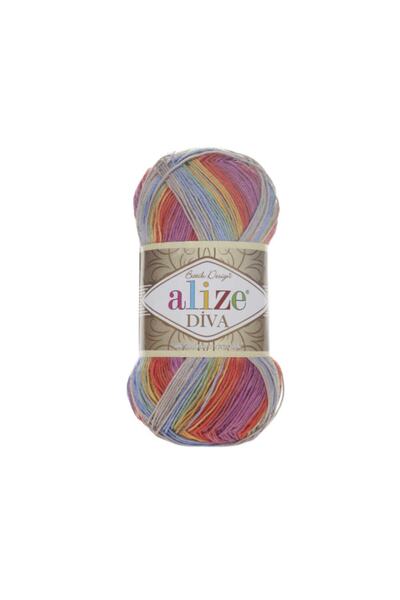 Alize Diva Batik 3242 (5 bucăți x 100 gr.) Ață pentru tricotat manual