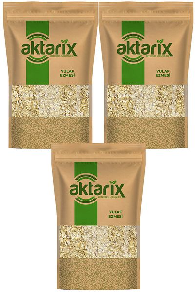 aktarix 3 Kg Non-Added Natural Oatmeal (In Packages of 1 Kg) / Natural Non-Added