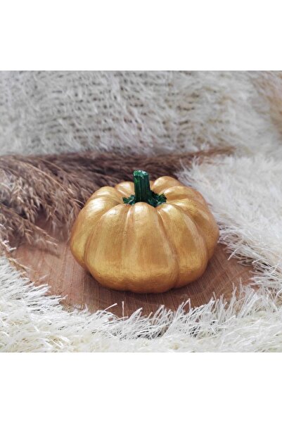 E.M.S AVM Altın Renk Dekoratif Obje Dekoratif Biblo Dekoratif Kabak 9 X 6 Cm.